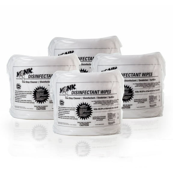 Monk - 69804R Disinfecting Gym Wipes 4 Refill Pack of 800 Count Wipes