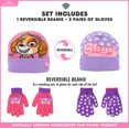 thumbnail image 4 of Nickelodeon by Paw Patrol Toddler Girls Reversible Winter Hat, Mittens Set, Pink/Purple, 2-Piece, 4 of 5
