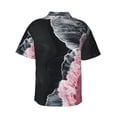 thumbnail image 3 of Daiia Pink White Ocean Waves Hawaiian Shirt for Men Gentle Cotton Regular Short Sleeve Casual-3X-Large, 3 of 9