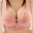 thumbnail image 2 of Odeerbi Plus Size Lounge Bras for Women Sexy Lace Flower Print Non-Steel Ring Non-Magnetic Buckle Underwear Pink, 2 of 4