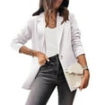 thumbnail image 2 of LowProfile Blazers Suit Jackets for Women Plus Size Long Sleeve Casual Tops Solid Small Temperament Slim Winter Fall Open Front Jacket Coat White XL, 2 of 5