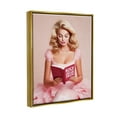 thumbnail image 4 of Stupell Industries Girl in Pink Reading Literature & Flim Painting Gold Floater Framed Canvas Art Print Wall Art, 25 x 31, 4 of 10