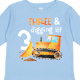 thumbnail image 4 of Inktastic Three and Digging It Bulldozer 3rd Birthday Boys or Girls Long Sleeve Toddler T-Shirt, 4 of 5