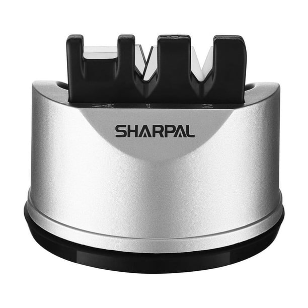 SHARPAL 191H Afilador de tijeras para cuchillos de cocina de bolsillo para cuchillos rectos y dentados, herramienta de afilado de cuchillos de 3 etapas que ayuda a reparar y restaurar cuchillas