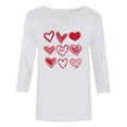 thumbnail image 4 of Avrnliq Womens White Heart Print Valentine's Day Top Romantic Cute Festive Outfit for Date Night Valentine Party Holiday Casual Wear,Size S, 4 of 5