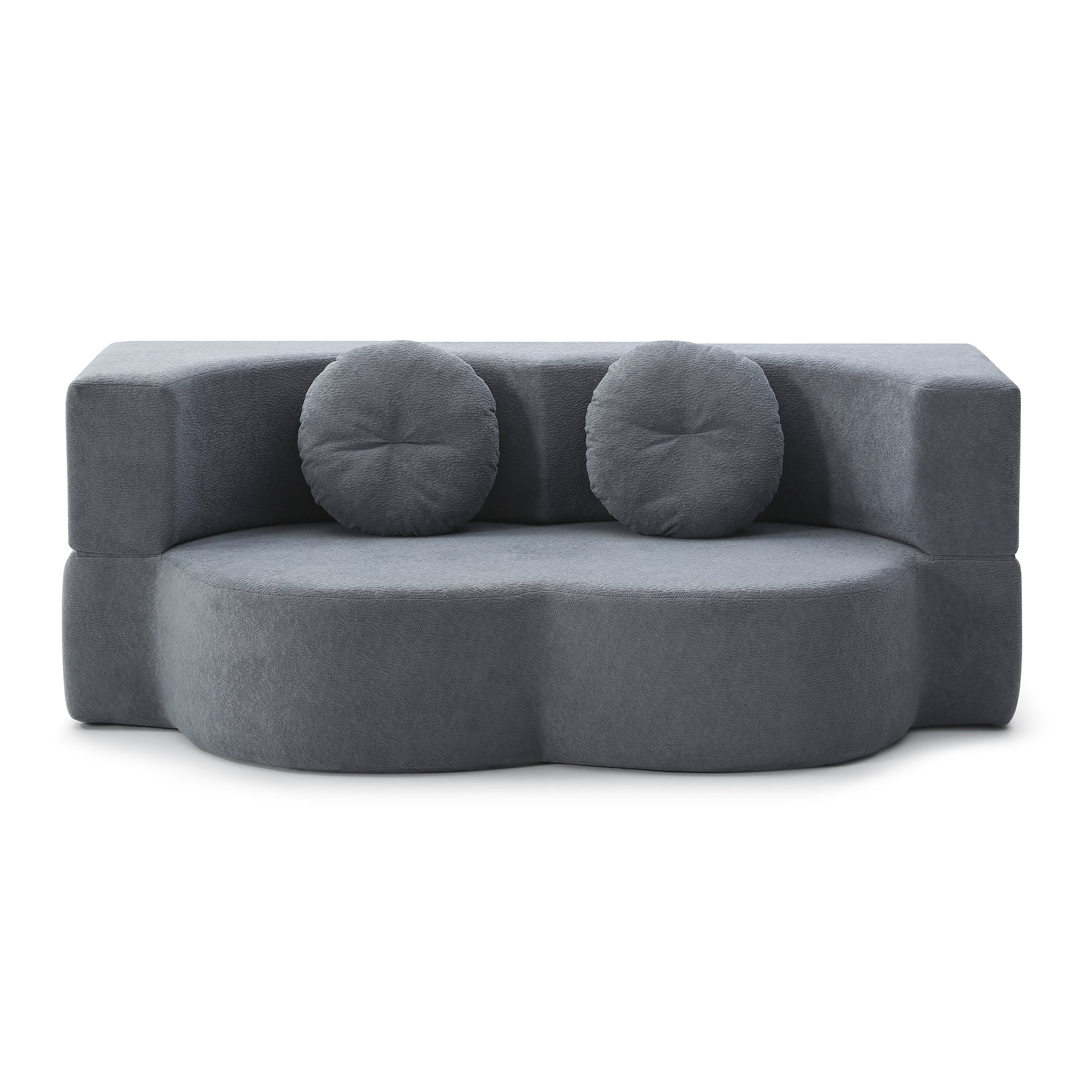 Leumius 2-in-1 Folding Sofa Bed with Pillow,Twin Sleeper Sofa,Floor & Futon Loveseat Couch,Foam Folding Mattress Sleeper for Living Room,Office,Apartment,Grey