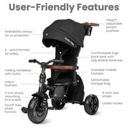 QPlay Tricycle Stroller Comfo Max 8-in-1 Foldable Toddler with Adjustable Handle for 10 Months to 6 Years Old