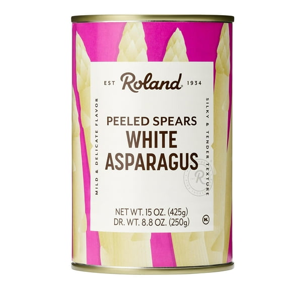 Roland Foods White Asparagus Spears, Specialty AIS1 Imported Food, 15 Ounce Can, Pack of 3
