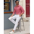 thumbnail image 6 of COOFANDY Mens Cotton Oxford Shirt Long Sleeve Button Collar Shirt Solid Regular Fit Dress Shirts, 6 of 7