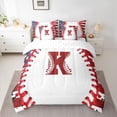 thumbnail image 2 of Manfei Letter Monogrammed K Boy 7-Piece Twin Bedding Sets,Sport Baseball Bedding Comforter Set,Ball Gamer Breathable Sheet Sets,Lightweight Room Decor,Reversible, 2 of 8