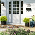 thumbnail image 4 of 10 Bundles Artificial Plants Outdoor Fake Monkey Grass with Flowers (Fall Orange), 4 of 5