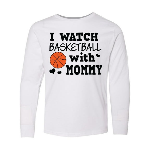 Inktastic I Watch Basketball with Mommy Long Sleeve Youth T-Shirt