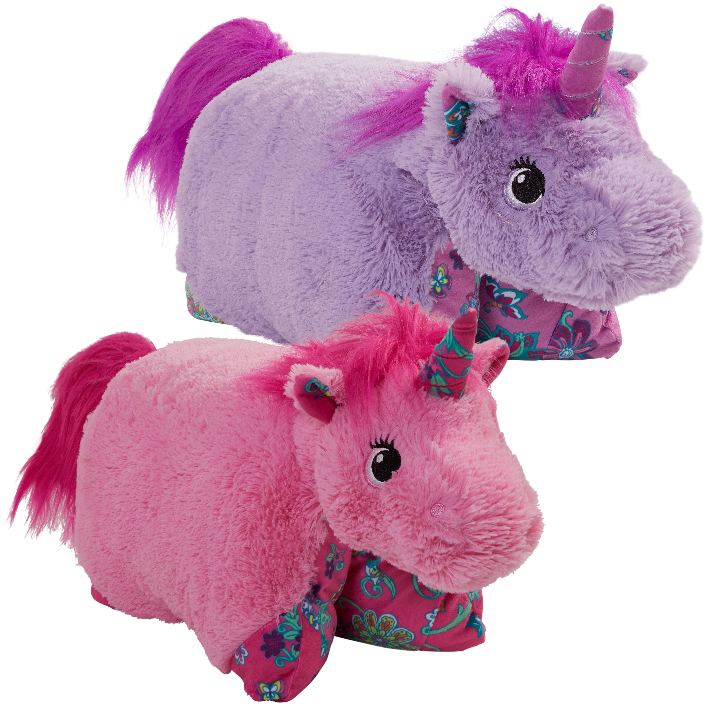 Colorful Unicorn Pillow Pet Combo Pack Pink and Lavender