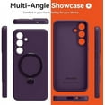 thumbnail image 5 of KOMI for Samsung Galaxy S25+/ S25 Plus Case with Stand, Slim Liquid Silicone Phone Cases for Galaxy S25 Plus Compatible with MagSafe Magnetic Ring Kickstand Case Full Camera Protection, Dark Purple, 5 of 5