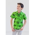 thumbnail image 3 of Camisa de Manga Corta con Botones para Niños Minecraft Creeper, 3 of 6