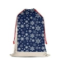 thumbnail image 2 of Christmas Bags Drawstring,Dark Blue Christmas Snowflake Pattern Large Xmas Christmas Gift Bags,Reusable for Xmas and New Year Party Favors and Supplies,27.6" X 19.7", 2 of 5
