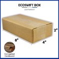thumbnail image 3 of EcoSwift Brand Premium 8x4x2 Cardboard Box Mailing Packing Shipping Box Corrugated Carton 23 ECT, 8"x4"x2", Brown, 1-Box, 3 of 4