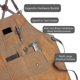 thumbnail image 3 of 26-27 Apron For Men Canvas Arpons With Pockets-cross Back Kitchen Apron For Cooking Grilling Baking Bbq B, 3 of 5