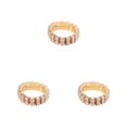 thumbnail image 3 of relayinert Mesmerizing Elastic Ring Exquisite Crystal Inlays For Captivating Appearance golden 2 rows 3Set, 3 of 6
