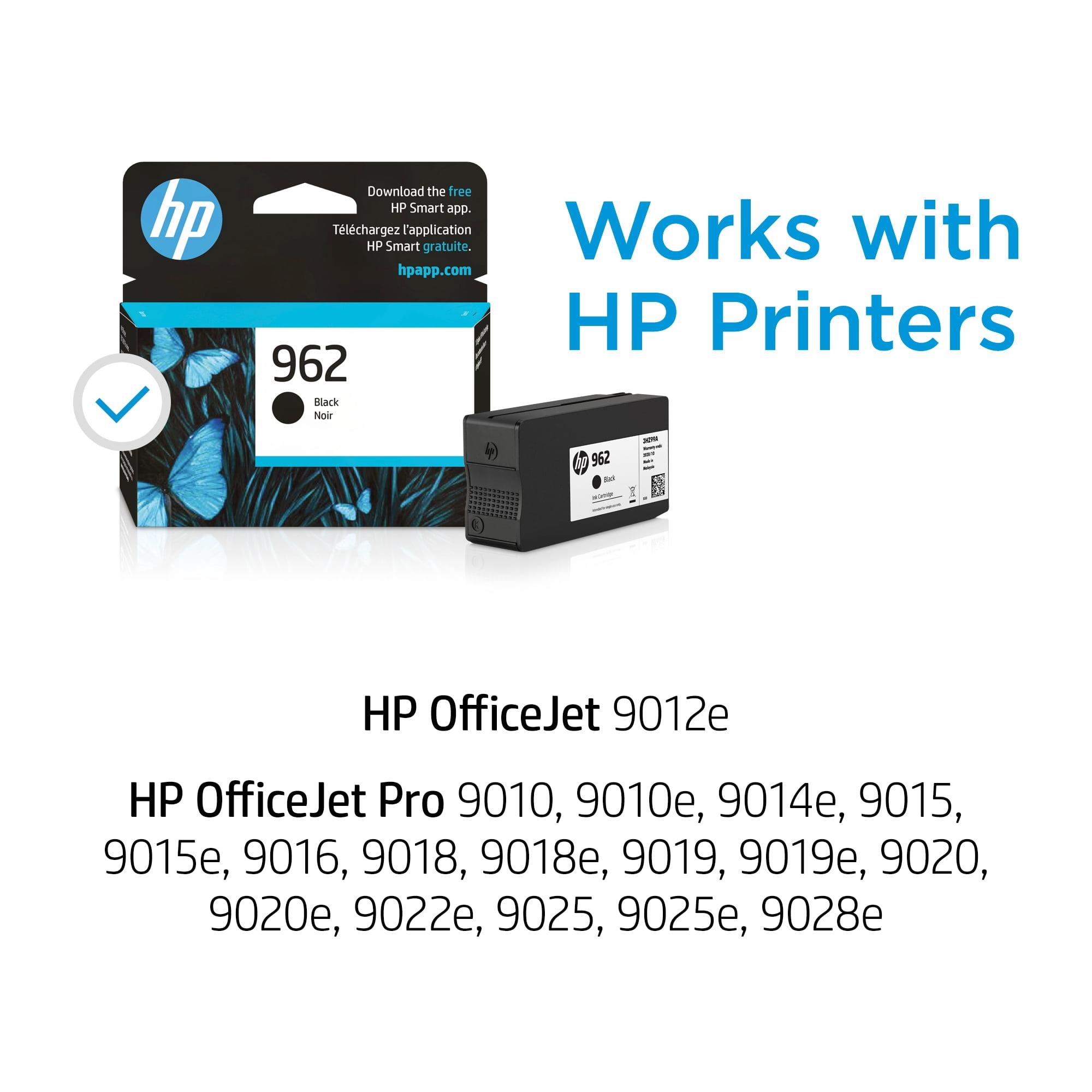 HP 962 Monochrome Printer Cartridge with Original Ink Cartridge (Black), 1 Pack