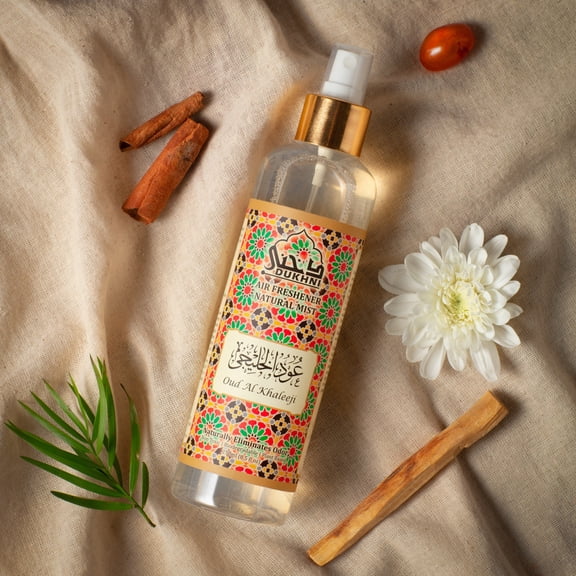 Dukhni Oud al Khaleeji Arabic Room Spray 250ml Oud Fragrance Air Freshener, Attar al Faraash for Home & Prayer mats | Bed Linen, Sofa Mist, Natural Home Scent, Curtain Spray, Odour Eliminator…