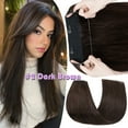 thumbnail image 4 of Hidden Secret Clip in Extensions Real Hair Wire in Weft One Piece THICK Human Hair Extensions Headband With 4 Clips Adjustable Brown, 4 of 13