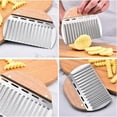 thumbnail image 6 of Vestitly Crinkle Cutter Veggies Stainless Potato Carrot Chip Vegetable Crinkle Wavy Chopper Cutter French Fry Slicer,Beige,6.22*4.72 inch, 6 of 7