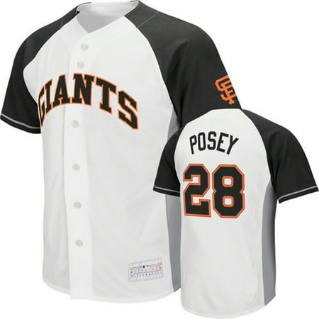MLB - Buster Posey Jersey: Adult MLB Genuine Collection White/Black #28 San Francisco Giants Jersey