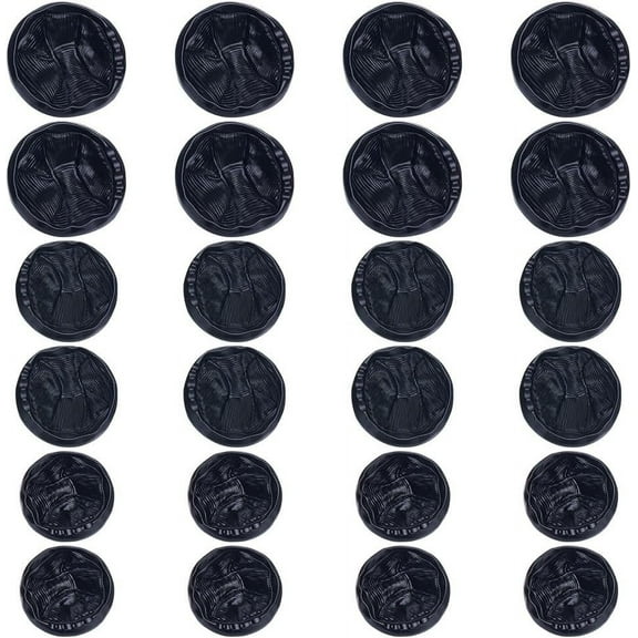 24Pcs 3 Size Black Elegant Button Alloy Shank Metal Button Vintage Round Buttons for Men's Sewing Decorative Shirt Uniform Jackets Tighten Pants(18MM 20MM 23MM)