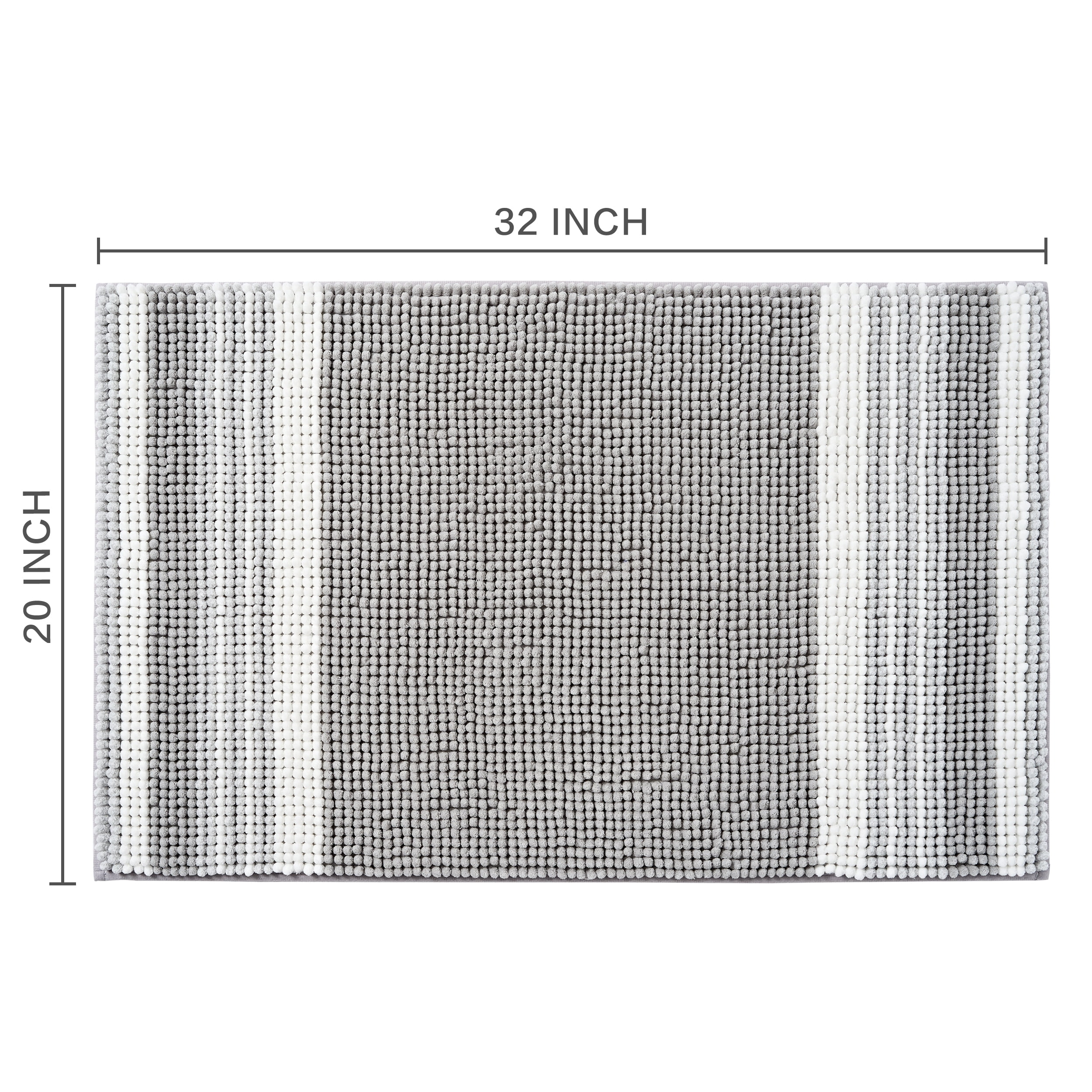 Mainstays Performance Foam Bath Rug, 20 in x 32 in, Silver