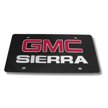 GMC Sierra Mirror Acrylic Premium ABS Black License Plate Official Licensed