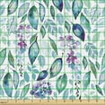 thumbnail image 2 of Ambesonne Botanical Fabric by the Yard Upholstery, Garden Vibes Leafy Print, 10 Yards, Teal Pale Purple and White, 2 of 5