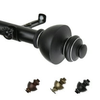 13/16" Dia Adjustable 28-48" Paola Curtain Rod in Black