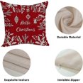 thumbnail image 3 of Fundas de almohada navideñas de 45 x 45 cm (paquete de 2), diseño de hojas rojas y acebo navideño., 3 of 5