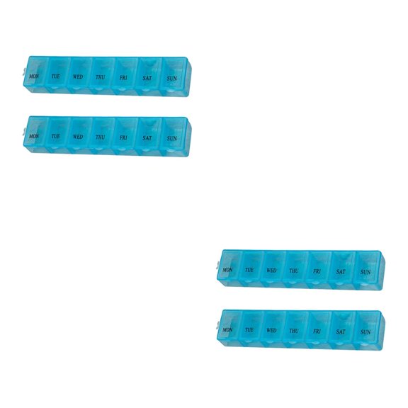Advancent Caja de 2 piezas para pastillas, contenedor para tabletas, organizador de transporte, caja para mochileros Azul 2Conjunto