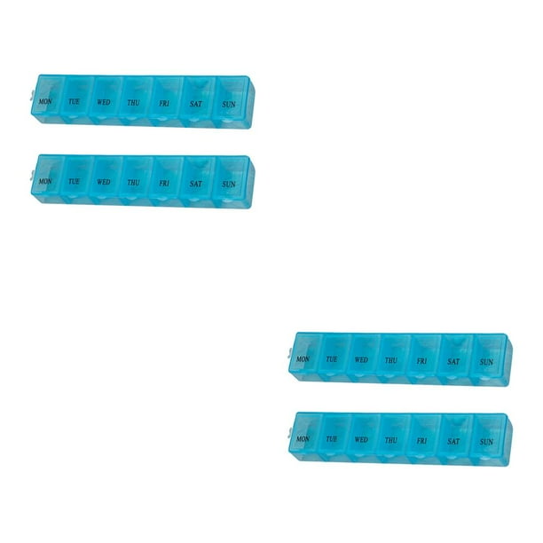 Advancent Caja de 2 piezas para pastillas, contenedor para tabletas, organizador de transporte, caja para mochileros Azul 2Conjunto