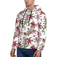 thumbnail image 3 of Uemuo Lilies Flowers Pattern Men's Hoodie - Casual Pullover Hoodie with Kangaroo Pocket, Stylish Hooded Sweatshirt for Everyday Wear-3X-Large, 3 of 7