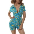 thumbnail image 4 of TRKIYQC 90s Vintage Floral Button Knitted Playsuit Mujeres Mamelucos Turn Down Collar Manga corta Parcheado Mujer Harajuku Bodycon Overoles TRKIYQC moderno, 4 of 10