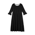 thumbnail image 4 of Inglocry Girls Maxi Dress Crew Neck A-line Loose Flowy Tiered Holiday Casual Dresses with Pockets for 5-14 Years Black 4-5Year, 4 of 4