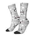thumbnail image 1 of Fotbe Pandas Calcetas Largas con Estampado para Hombre y Mujer – Calcetas de Compresión Transpirables y Elásticas, Viajar y Uso Diario Talla 5-11, 1 of 6