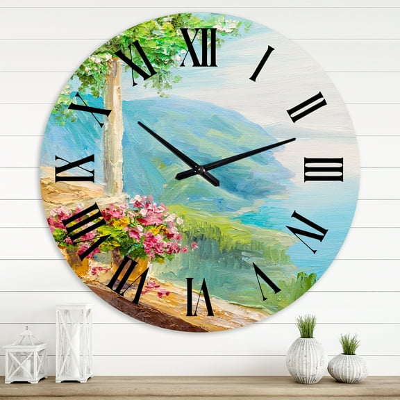 Designart 1 in Quartz Coastal Wall Clock