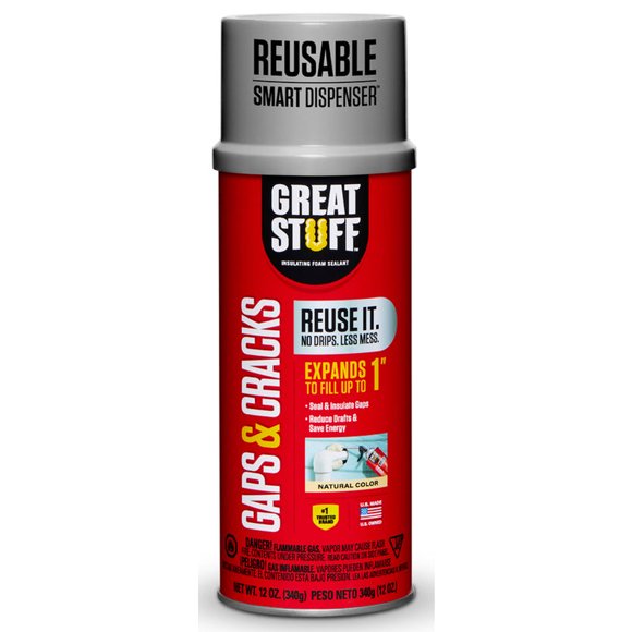 Dispensador inteligente con sellador de espuma GREAT STUFF, 355 ml, color marfil (12 unidades)