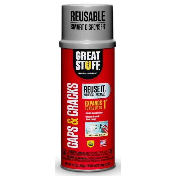 Dispensador inteligente con sellador de espuma GREAT STUFF, 355 ml, color marfil (12 unidades)
