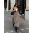 thumbnail image 6 of Women's Sleeveless Midi Dress Cinched Waist A-Line Elegant Summer Casual, 6 of 7