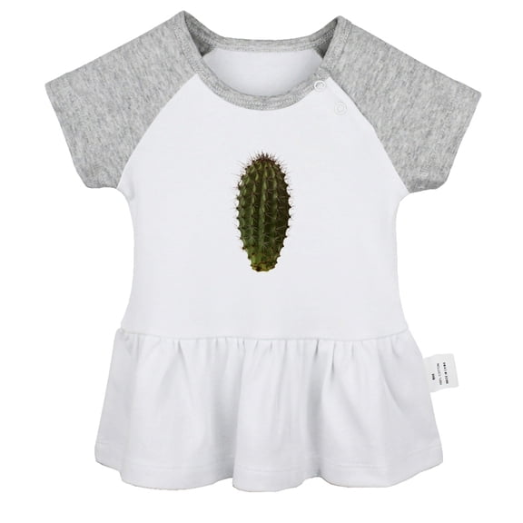 Nature Cactus Pattern Dresses For Baby, Newborn Babies Skirts, Infant Princess Dress, 0-24M Kids Graphic Clothes (Gray Raglan Dresses, 18-24 Months)