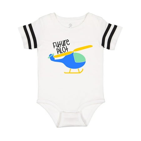 

Inktastic Future Pilot Cute Blue Helicopter Gift Baby Boy or Baby Girl Bodysuit