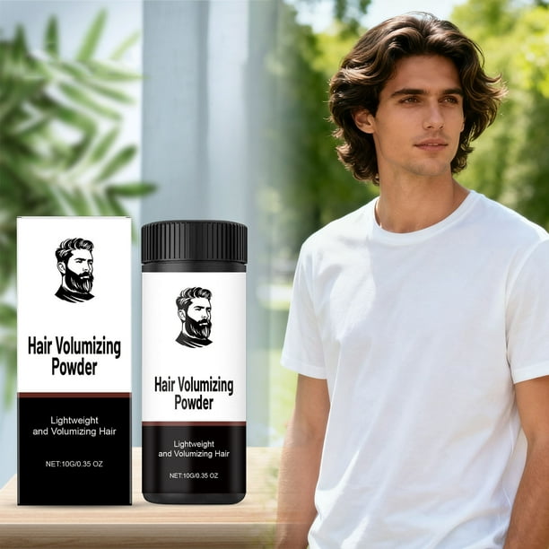 Polvo para cabello masculino con contornos naturales, polvo para cabello de cuidado diario portátil, seco y esponjoso