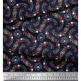 thumbnail image 3 of Soimoi Blue Cotton Voile Fabric Anemone & Roses Floral Print Print Fabric By the Yard 58 Inch Wide, 3 of 3