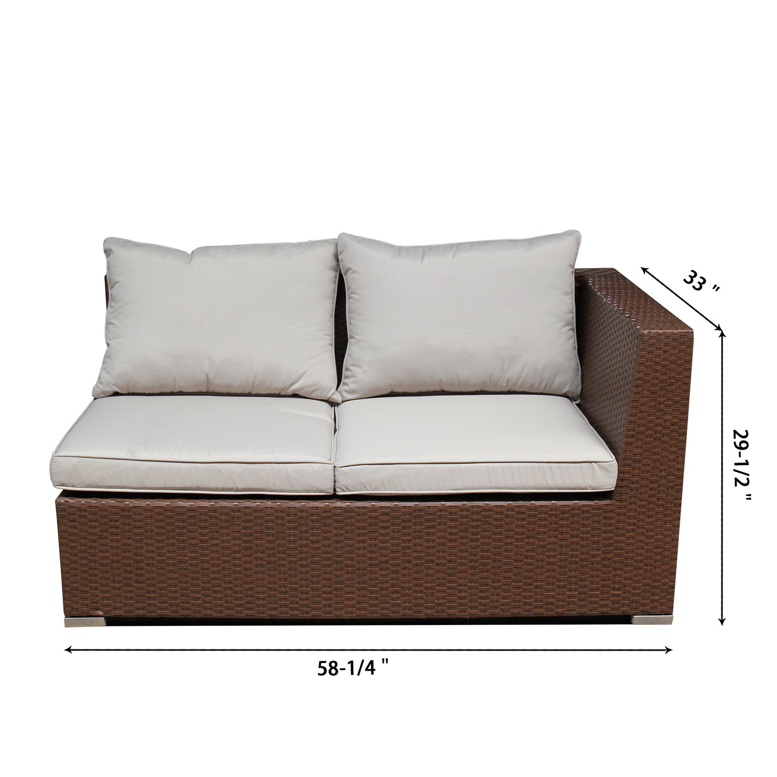 Magari Furniture Wicker 5 Piece Sectional Patio Conversation Set - image 2 of 7