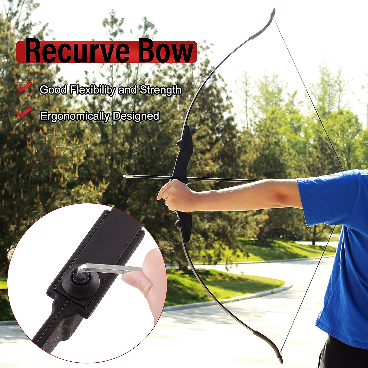 AMEYXGS Archery Sets Bow and Arrow Adult - Takedown Recurve Bows Beginner Outdoor Target Practice Hunting